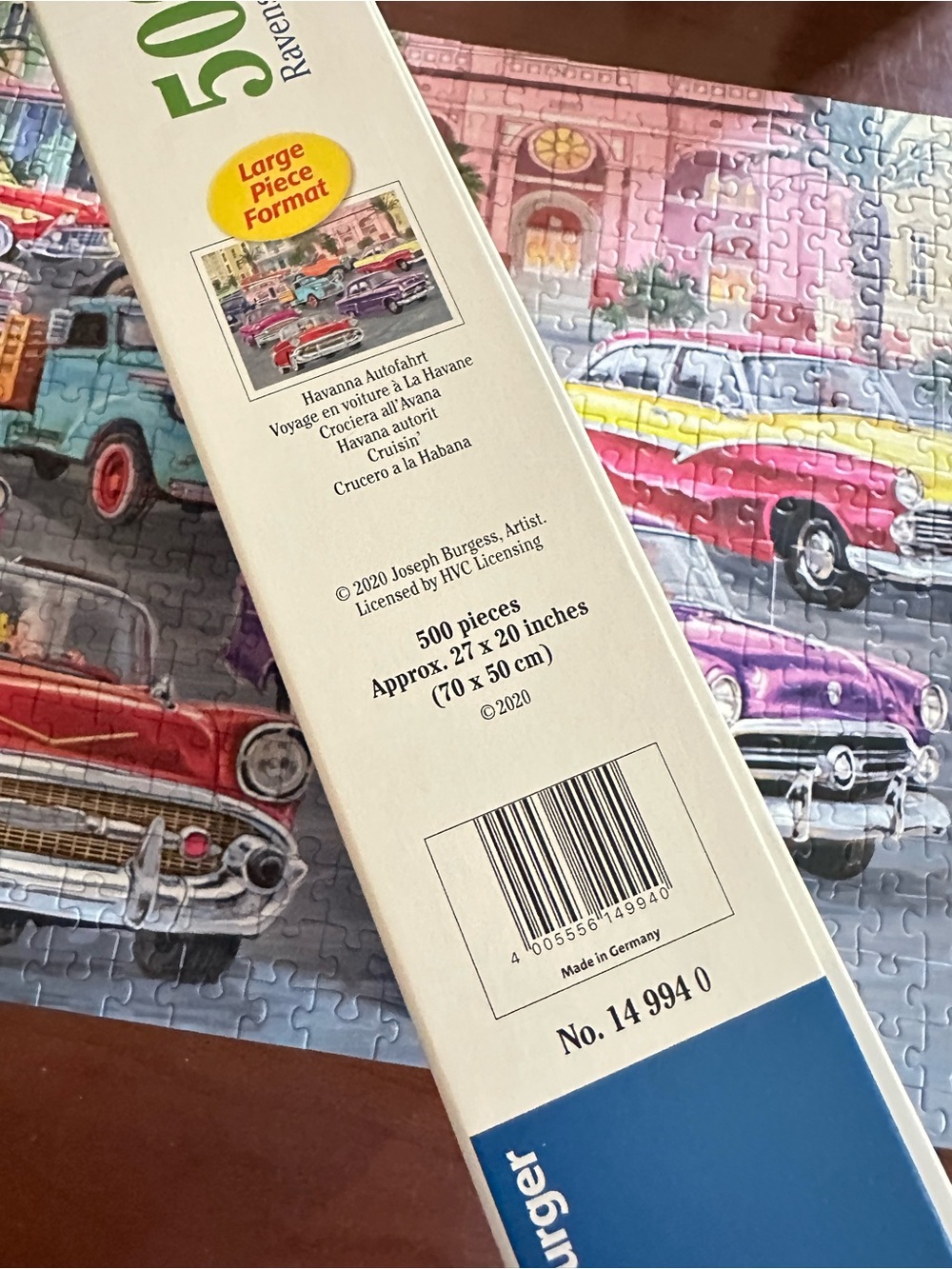 Ravensburger Cruisin Havana Cuba 500 Piece XL Puzzle - Picture 5 of 7
